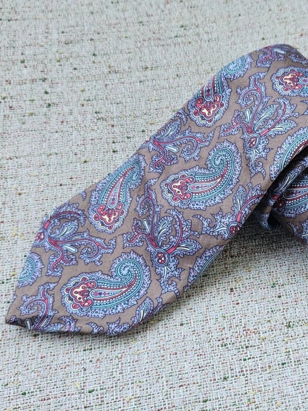 Vintage Hickok Men Tie Classic Necktie Brown Paisley Tie Made in USA